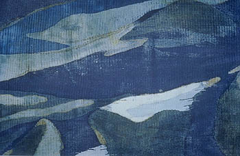Llech y Tribrdd - Cotton batik tapestry